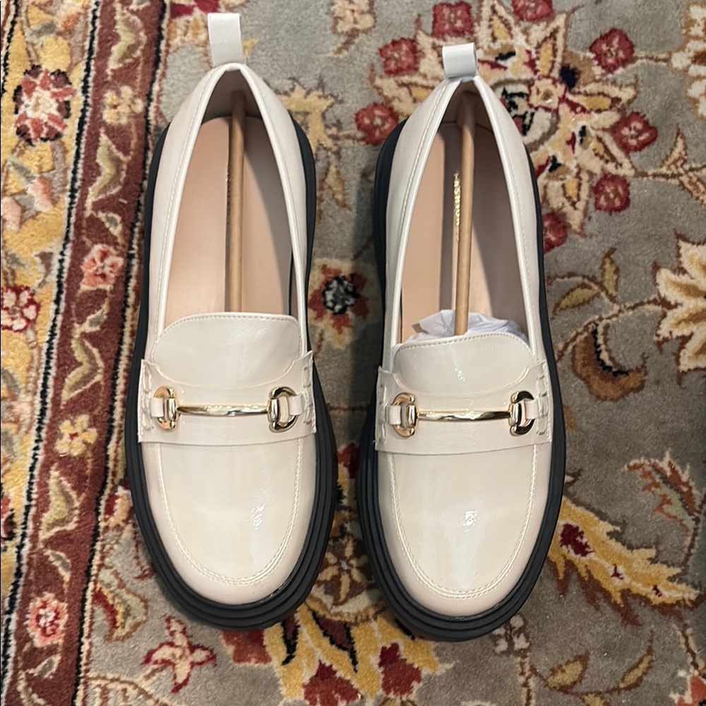 Fashion to Figure Cream and Black Slip-On Loafers